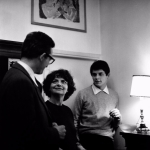 Elsa Morante con Romano Costa e Paolo Brunatto, 1963